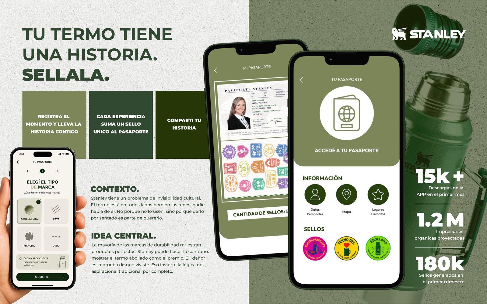 Campaña Stanley — Pasaporte, app y termo